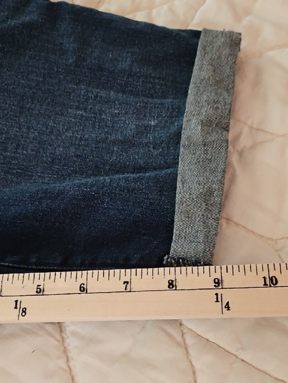 Isabel Maternity Bermuda Shorts- Crossover Panel Dark Wash - Size 6 - Picture 5 of 8